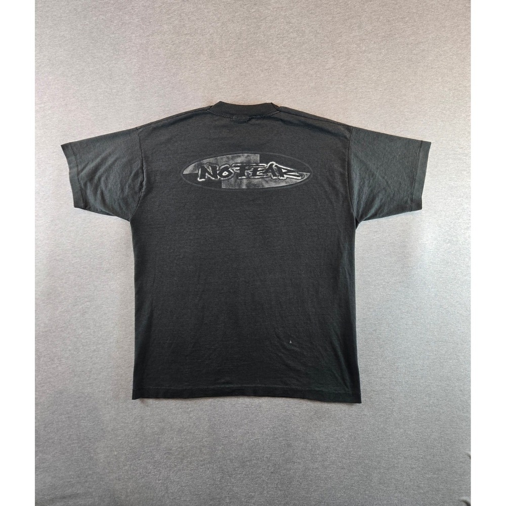 No Fear Graphic T-Shirt‎ Mens XL Faded Black Vintage 90s Single Stitch Logo